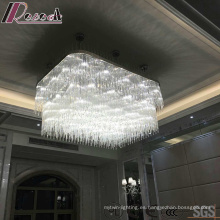 Lámpara colgante de cristal decorativo cuadrado blanco con Hotel Project